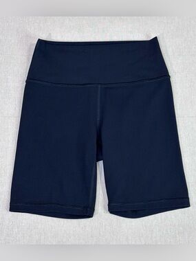 Athleta Transcend 7” Bike Shorts Navy High Rise Sculpting Compression